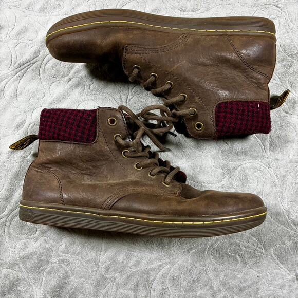 Dr Martens Brown Leather Anke Boots Womens 9 Maelly Black and Red Lumberjack - Picture 3 of 6